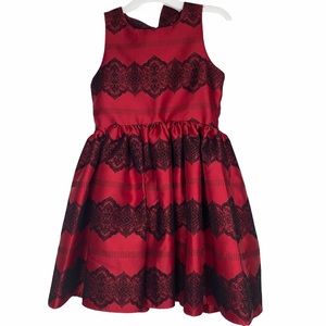 GB Girls Red Black Sleeveless Dress 10